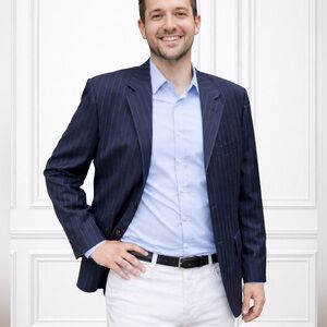 Canali VIRGIN WOOL Super 120’s Blue Pin Striped Blazer Sports Coat 40R US 50R EU